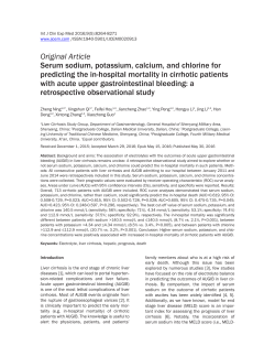 Serum sodium, potassium, calcium, and chlorine for predicting the in