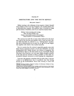 arbitrators and the youth revolt - National Academy of Arbitrators