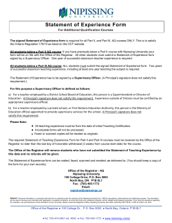 Statement of Experience Form