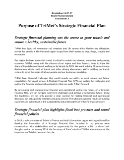 Strategic Financial Plan