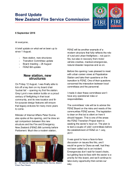Board Update New Zealand Fire Service Commission