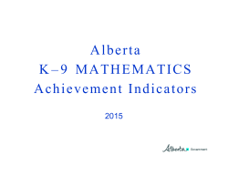 Alberta K&ndash;9 Mathematics Achievement Indicators