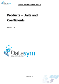 units and coefficents