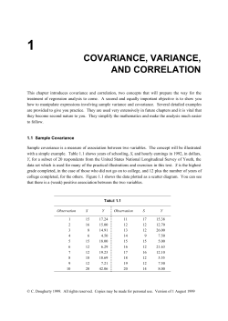 1 covariance, variance, and correlation