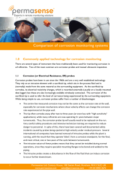 Comparison of corrosion monitoring systems