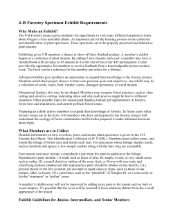 Forest Specimen Exhibit Requirements - Oregon 4-H
