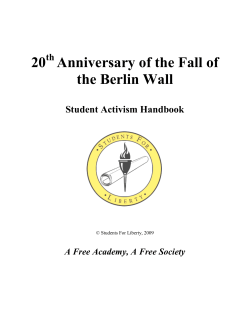 20 Anniversary of the Fall of the Berlin Wall