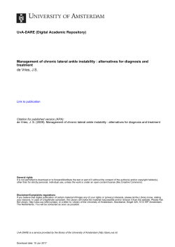 Arthroscopic capsular shrinkage for chronic ankle - UvA-DARE