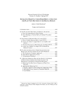 SEPARATING HARD FACT FROM HARD DRIVE: ASolution FOR