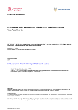 University of Groningen Environmental policy and technology