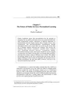 Chapter 7 The Future of Public Services: Personalised