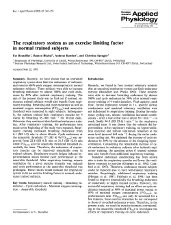 The respiratory system as an exercise limiting factor