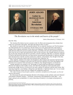 John Adams to H. Niles - National Humanities Center