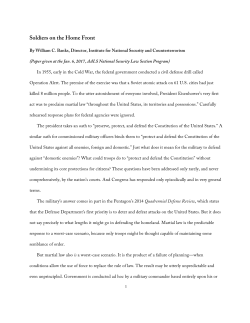 Soldiers on the Home Front - Institute for National Security and
