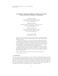 EXTENDING WEB ENGINEERING MODELS AND TOOLS FOR