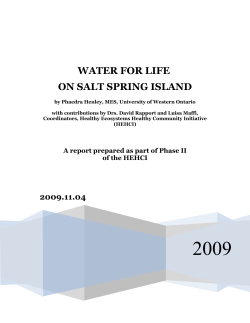 The Healthy Ecosystems, Healthy Communities Report