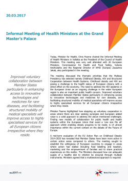 Informal Meeting of Health Ministers at the Grand