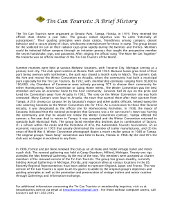 Tin Can Tourists: A Brief History