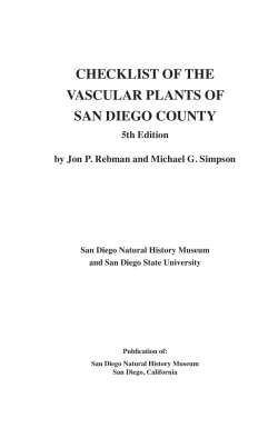 checklist of the vascular plants of san Diego county