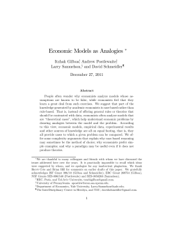Economic Models as Analogies *