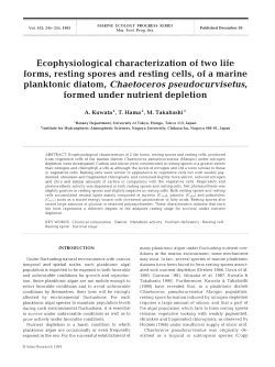 Ecophysiological characterization of two life forms, resting spores