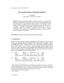 The morphosemantics of Spanish indefinites*