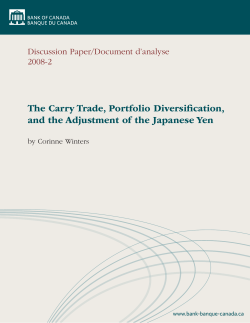 The Carry Trade, Portfolio Diversification, and the