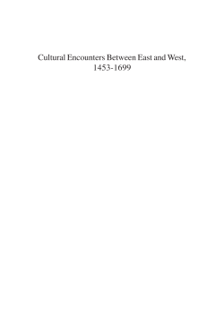 Cultural Encounters Between East and West, 1453-1699