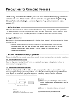 Precaution for Crimping Process
