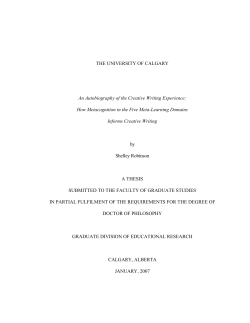 An autobiography of the creative writing experience: how