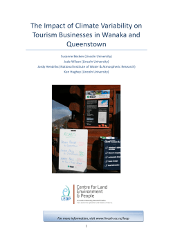The Impact of Climate Variability on Tourism