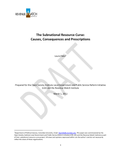 The Subnational Resource Curse - Natural Resource Governance