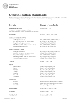 Official cotton standards - International Cotton Association