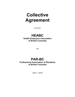 Collective Agreement - Resident Doctors BC