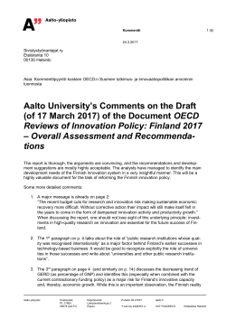 Aalto University`s Comments on the Draft (of 17 - Aalto
