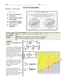 8.5 Systems of Inequalities a) Graph 3x