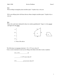 Math 13900 Review Problems Exam 2 1 19.2 Will an oblique