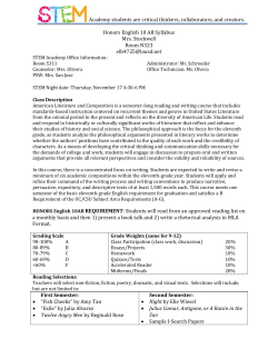 Honors Eng 10AB - West Adams Prep