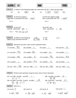 (1) Which of the following angles are coterminal with 30°? Select all