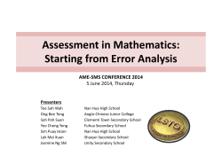 Assessment in Mathematics_Starting from Error Analysis