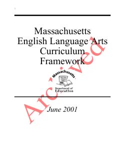 Massachusetts English Language Arts Curriculum Framework