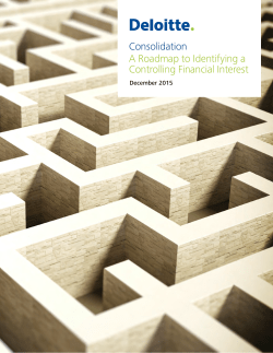Consolidation &mdash; A Roadmap to Identifying a Controlling