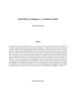 Social Policy in Singapore: A Confucian Model?