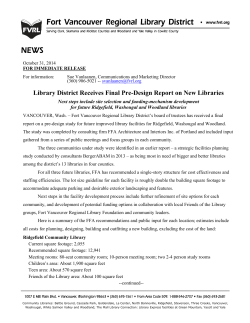 Library District Receives Final Pre