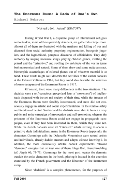 The Enormous Room: A Dada of One`s Own