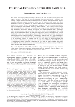 political economy of the 2014 farm bill