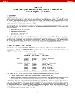 267-29: Some Uses (and Handy Abuses) of PROC