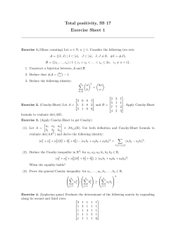 Total positivity, SS 17 Exercise Sheet 1