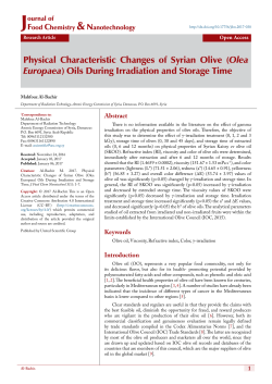 (Olea Europaea) Oils During Irradiation and Storage Time