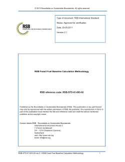 RSB Fossil Fuel Baseline Calculation Methodology